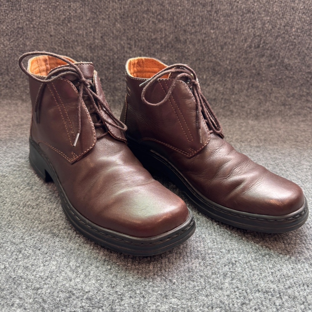 Josef Seibel Womens Brown Leather Comfort Lace Up Ankle Boots EU 40 G US 9.5 W